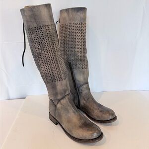 Bed Stu Women’s Size 9 Gray Cambridge Knee High Motorcycle Rider Boots